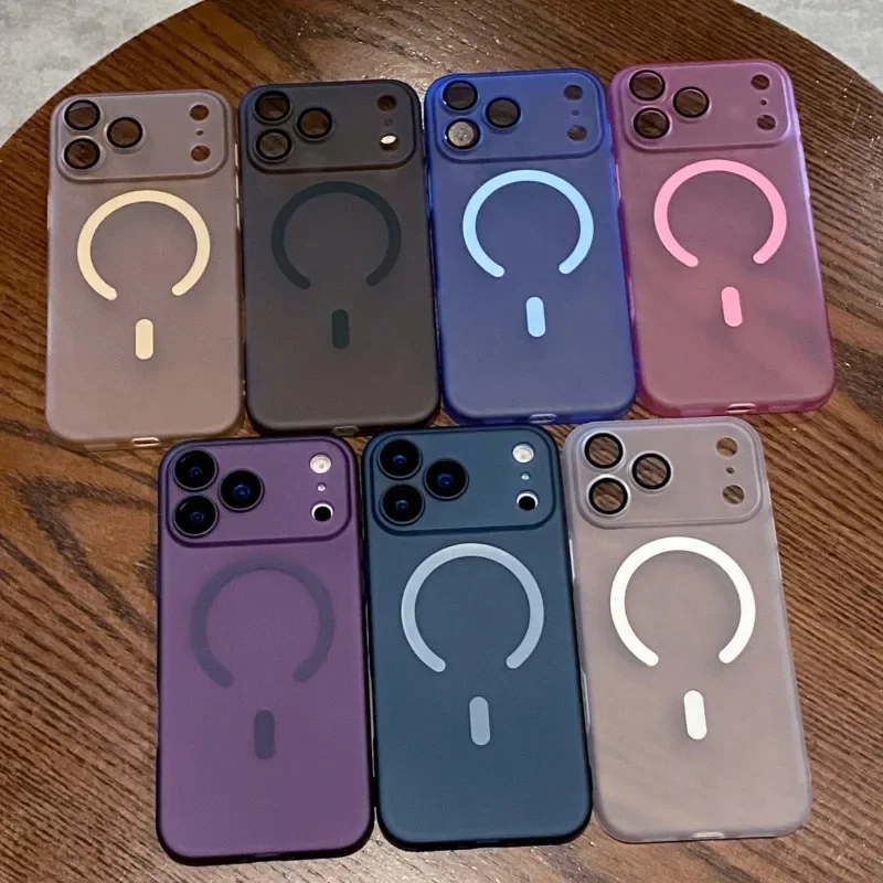 Luxury Ultra-Thin Matte Clear Magnetic Wireless Charging Case