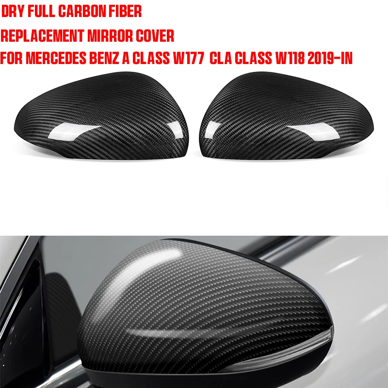 Dry Full Carbon Fiber Car Side Mirror Cover Replacement RearView Mirror