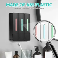 400ML Soap Dispenser Wall Mounted 3 Chamber Shower Soap Dispenser Adhesive Shampoo Conditioner Dispenser Bathroom Accessories 2