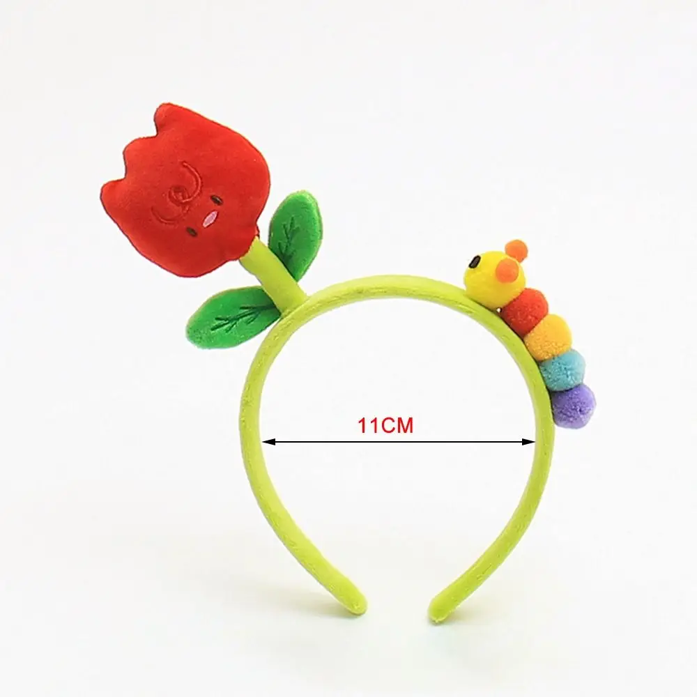 Headband Hair Clip Headdress Caterpillar Cute Flowers Cartoon Windmill Leaf-Green Bean Sprouts Flower Funny