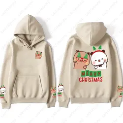 Kawaii Panda Bear Christmas Graphic Unisex Hoodie - Couples Gift Sweatshirt - XXXL (WU - khaki - BUBU)