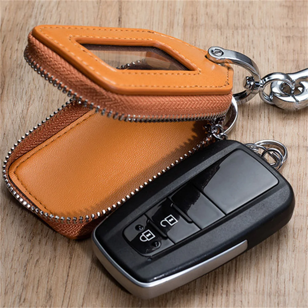 Visual-Mirror-Window-Car-Key-Protector-Bag-Leather-Key-Holder-Auto-Key ...