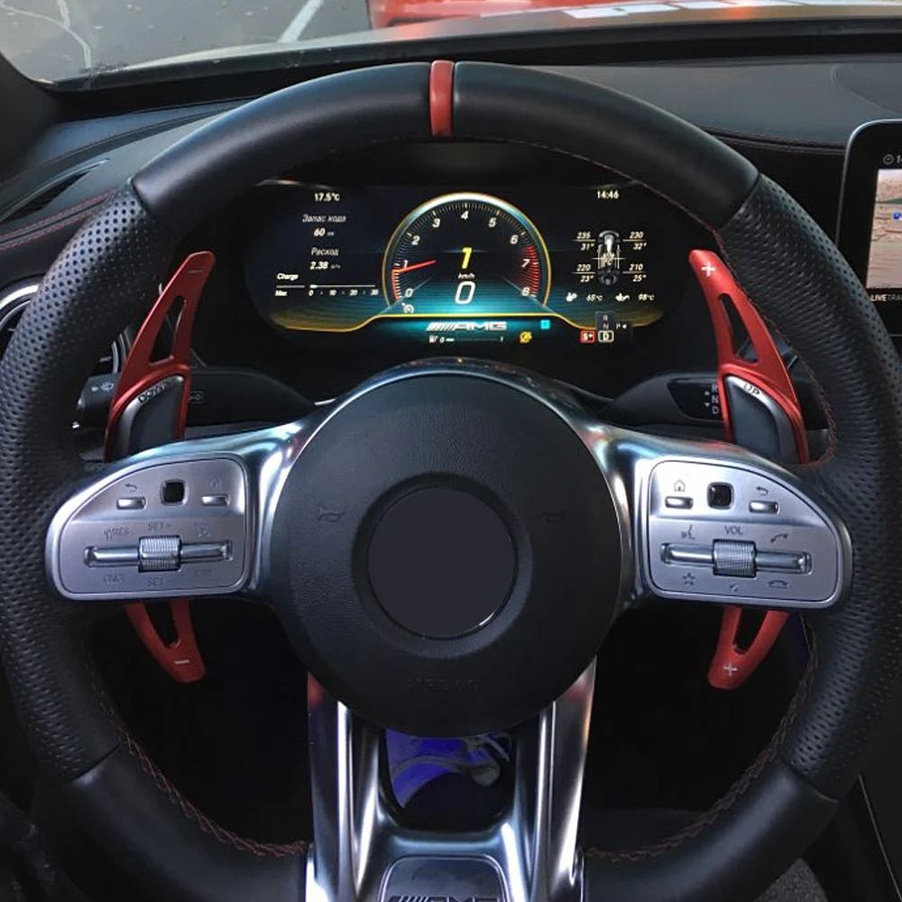 메르세데스 벤츠 AMG W176 A45 CLA45 C63 2015-2019 알루미늄 자동차 스티어링 휠 시프트 패들 DSG 시프터 익스텐션 2pcs