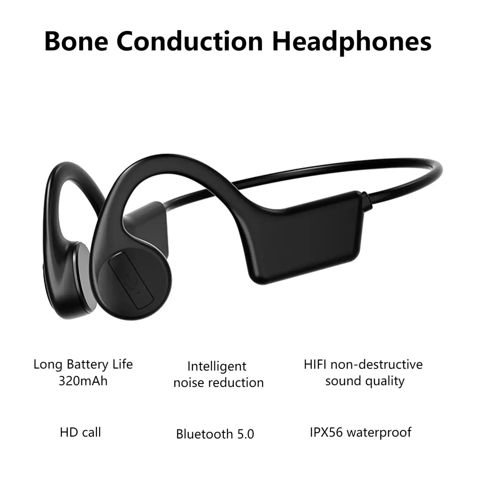 Bone Conduction Headphones Wireless BT5.0 Earphones Outdoor Sports Headsets Waterproof