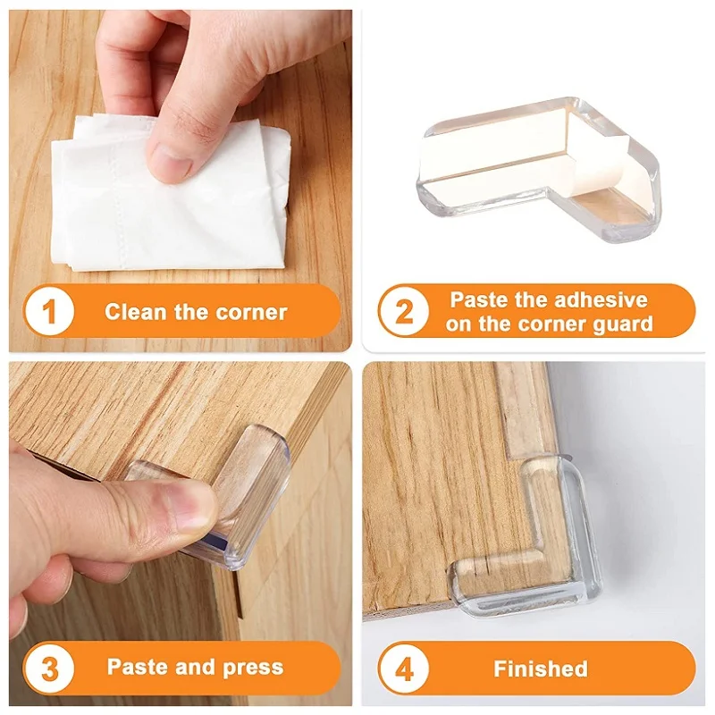 Silicone table corner protector furniture corner protector Self-adhesive furniture corner guards For children baby table edge protection cover 5/10/20Pcs