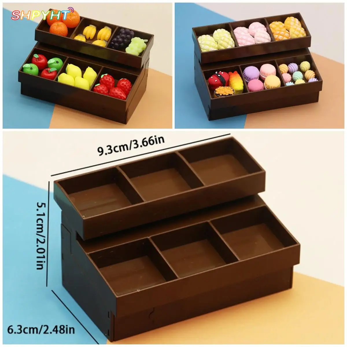 

1/12 1/6 Dollhouse Supermarket Plastic Display Shelf Model Dolls House Fruit Vegetable Rack Toys Dollhouse Furniture Decoration