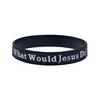 1 PC What Would Jesus Do WWJD Silicone Bracelet 1/2 Inch Wide Christian Bible Verse Wristband Black 3
