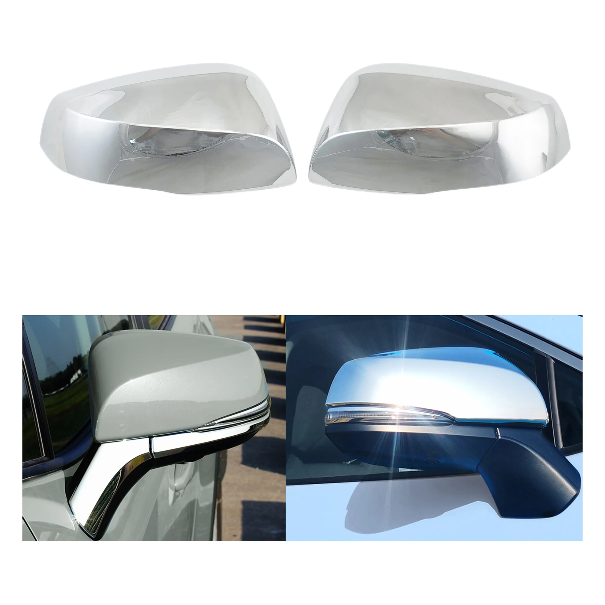 

For Toyota RAV4 Highlander Crown Land Release Sienna 2020 2021 2022 2023 Chrome Car Accessories Side Rearview Mirror Cover Trim