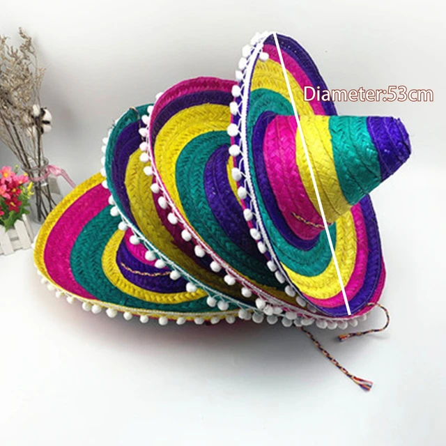 2pcs Mexican Sombrero Hat Straw Sombrero Hat for Cinco De Mayo Party Mexican  Hat Mexican Theme Party Decorations 