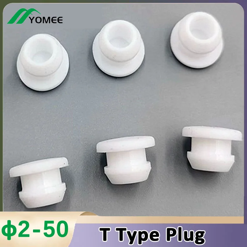 1-10Pcs White Silicone Rubber Caps T Type Plug Cover Conical Snap-on Gasket Blanking End Seal Stopper Tube Inserts Bung silicone rubber plugs,rubber caps,silicone rubber caps
