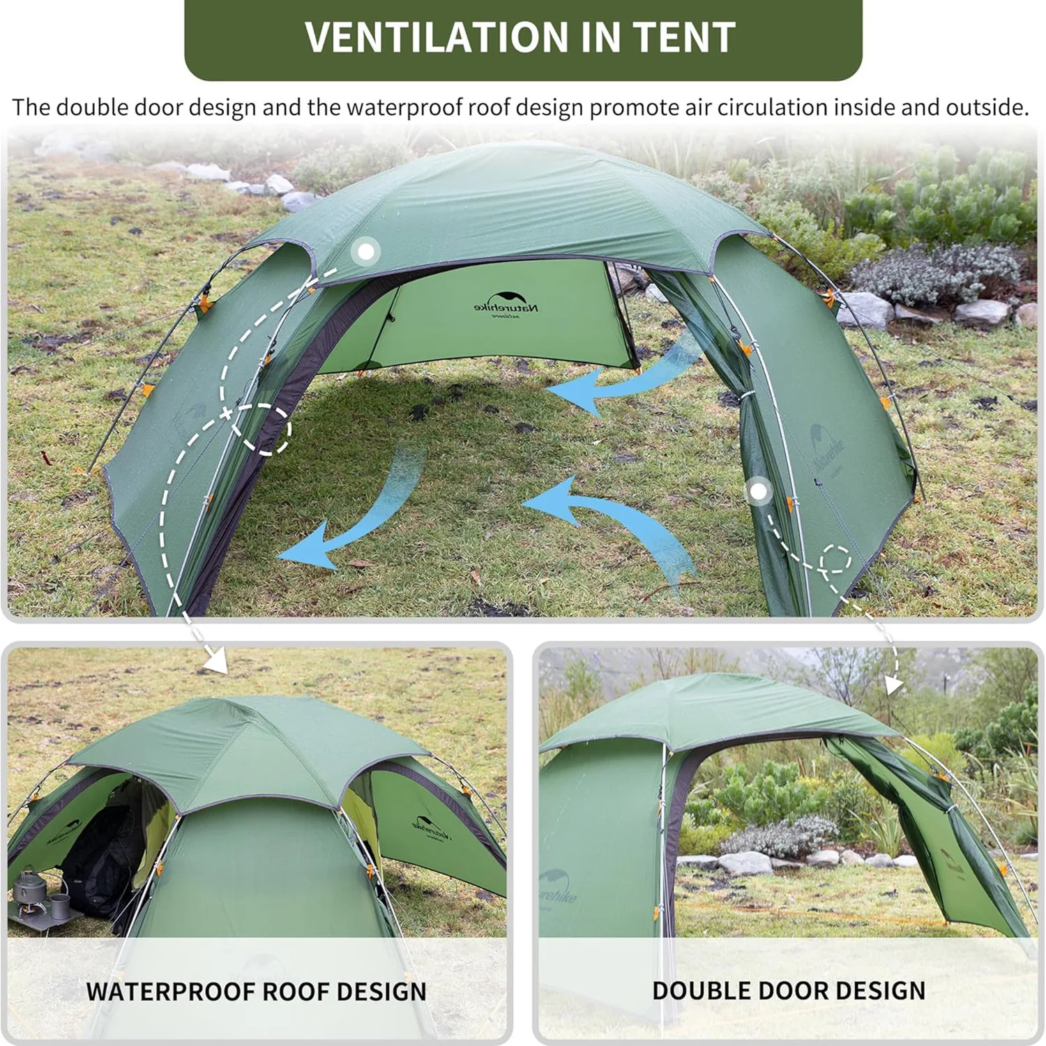 Cloud Peak 2 Tent Ultralight Waterproof Camping Tent 4 Season Backpacking Traveling for 2-3 people T-zipper
