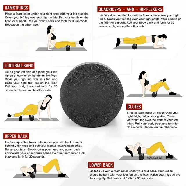 EPP Yoga Pilates Foam Roller 30/45cm Fitness Equipment Massage Roller Body Exercise Training Muscle Release for Women Men 6