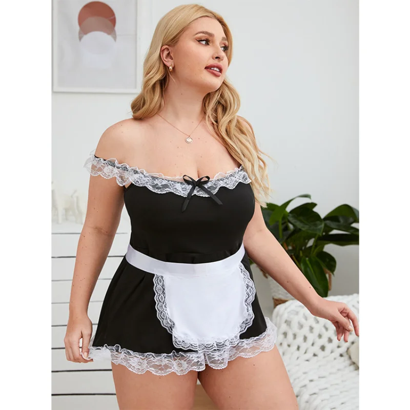 

Plus Size Women Maid Dress Uniform Cute Girl Sexy Lingerie Cosplay Costume Servant Anime Role Play Party Stage Lolita Clothing
