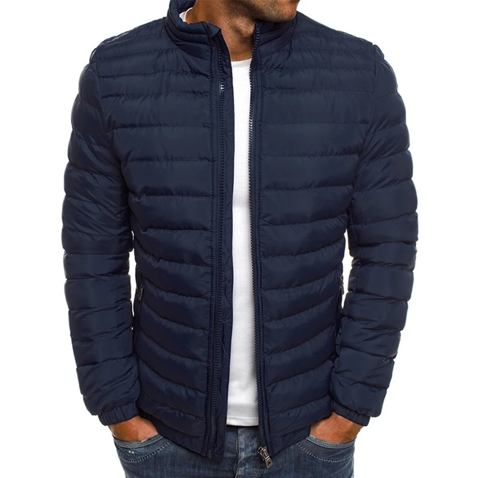 Solid Color Jacket Cotton-padded Jacket Lingge Stitched Thickened Collar Cotton-padded Jacket Autumn Warm Cotton-padded Jacket