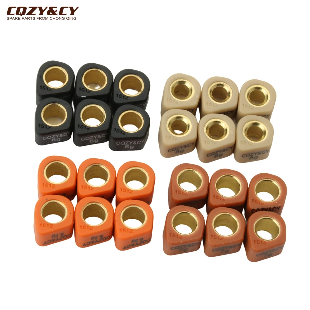 Variator Roller 6pc Racing Variator Weight Set 15x12mm 6g 7g 8g for Yamaha 50 3KJ Aerox Breeze Bws Jog R Neo'S Slider Why Zuma 50cc 2T 1E40QMB
