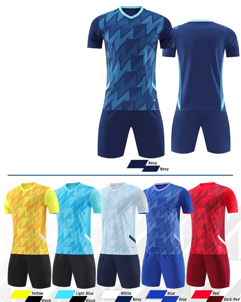 Kids School Soccer Sports Set Jerseys And Shorts Students Football Training Match Uniform Team Name Number Men Shirt