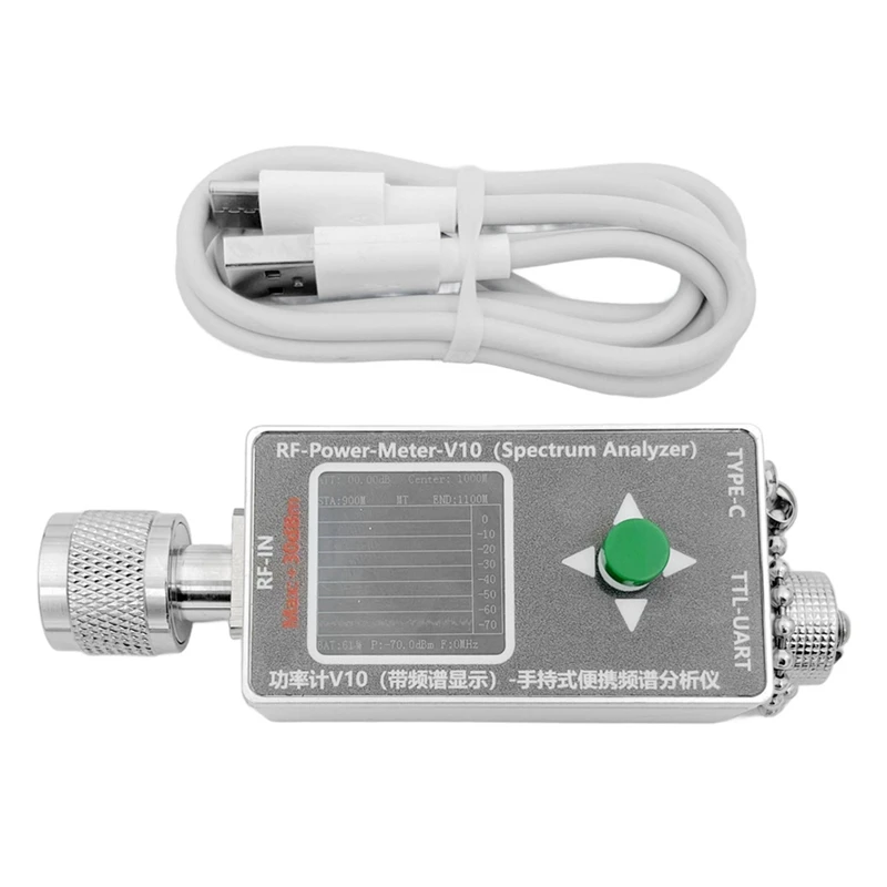 35Mhz-4.4Ghz N-Type RF Power Meter V10 Spectrum Analyzer Display Communication -70-+30Dbm Attenuator Power Detector EMC