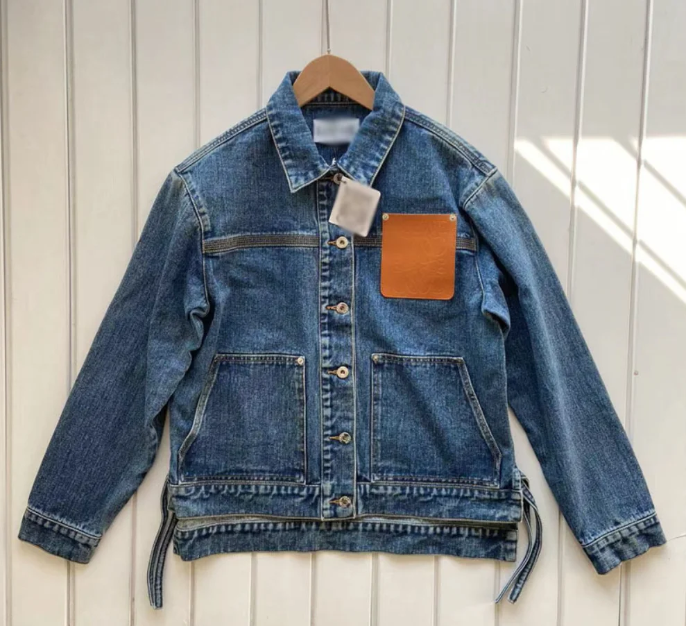 

Women's Blue Anagram Workwear Denim Jacket Fashion Denim Cotton And Linen-blend Jacket Jacket