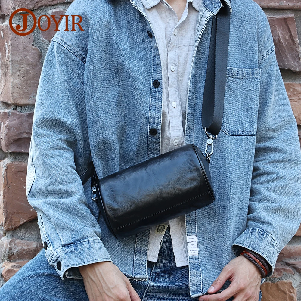 JOYIR Genuine Leather Small Messenger Bag for Men Vintage Shoulder Crossbody Bags for Work Business Travel