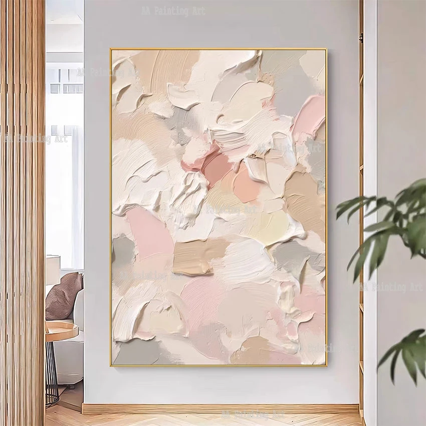 

Pure Handmade Thickness Palette Knife Textured Acrylic Paintings Canvas Large Wall Picture Accessories Artwork For Hotel Porch