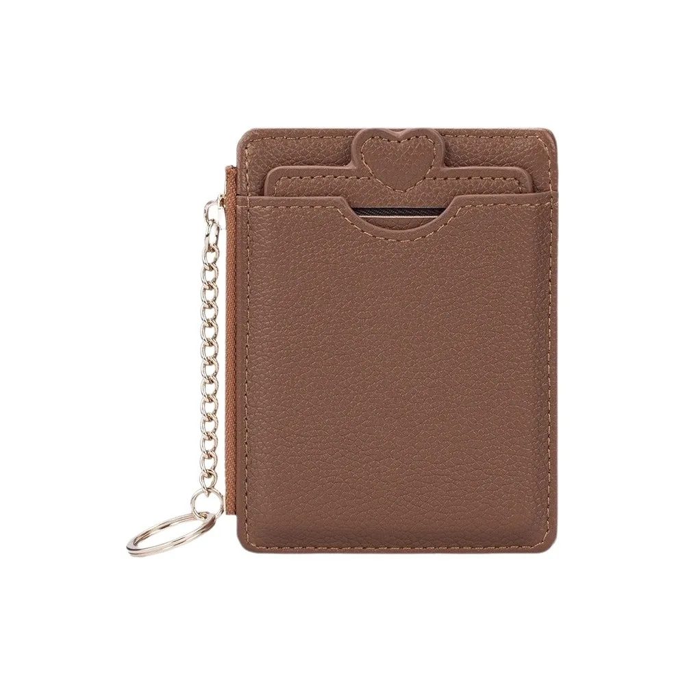 Fashion Love Heart Woman Wallet Zipper Multi-card Slot Short Card Bag PU Leather Multi-functional Cartoon Card Holder Lady 12