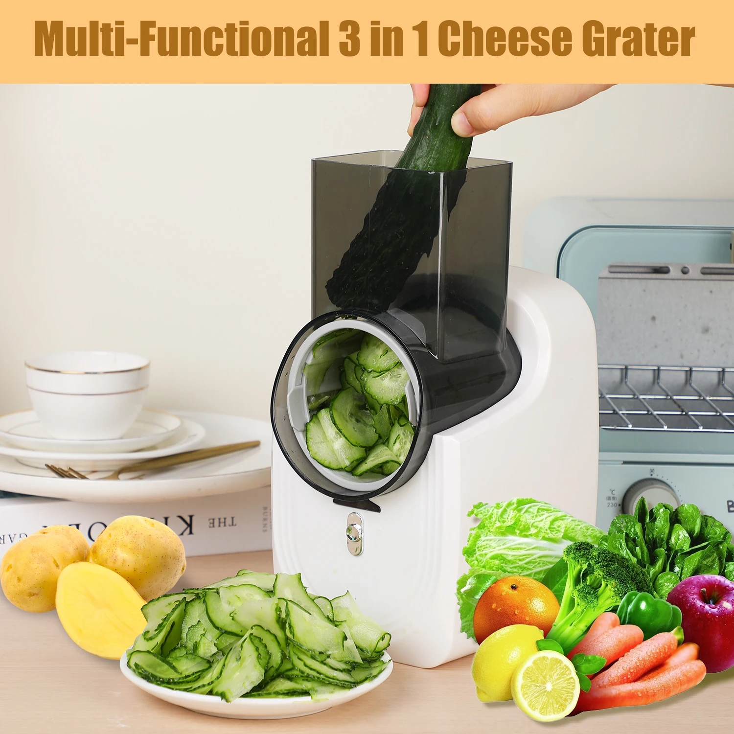 Electric Cheese Grater and Vegetable Slicer