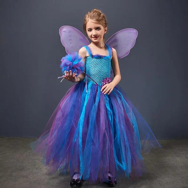 

Нарядные платья для девочек, детские платья сказочной принцессы с палочкой и крылом, нарядные платья с эльфами, платье для малышей