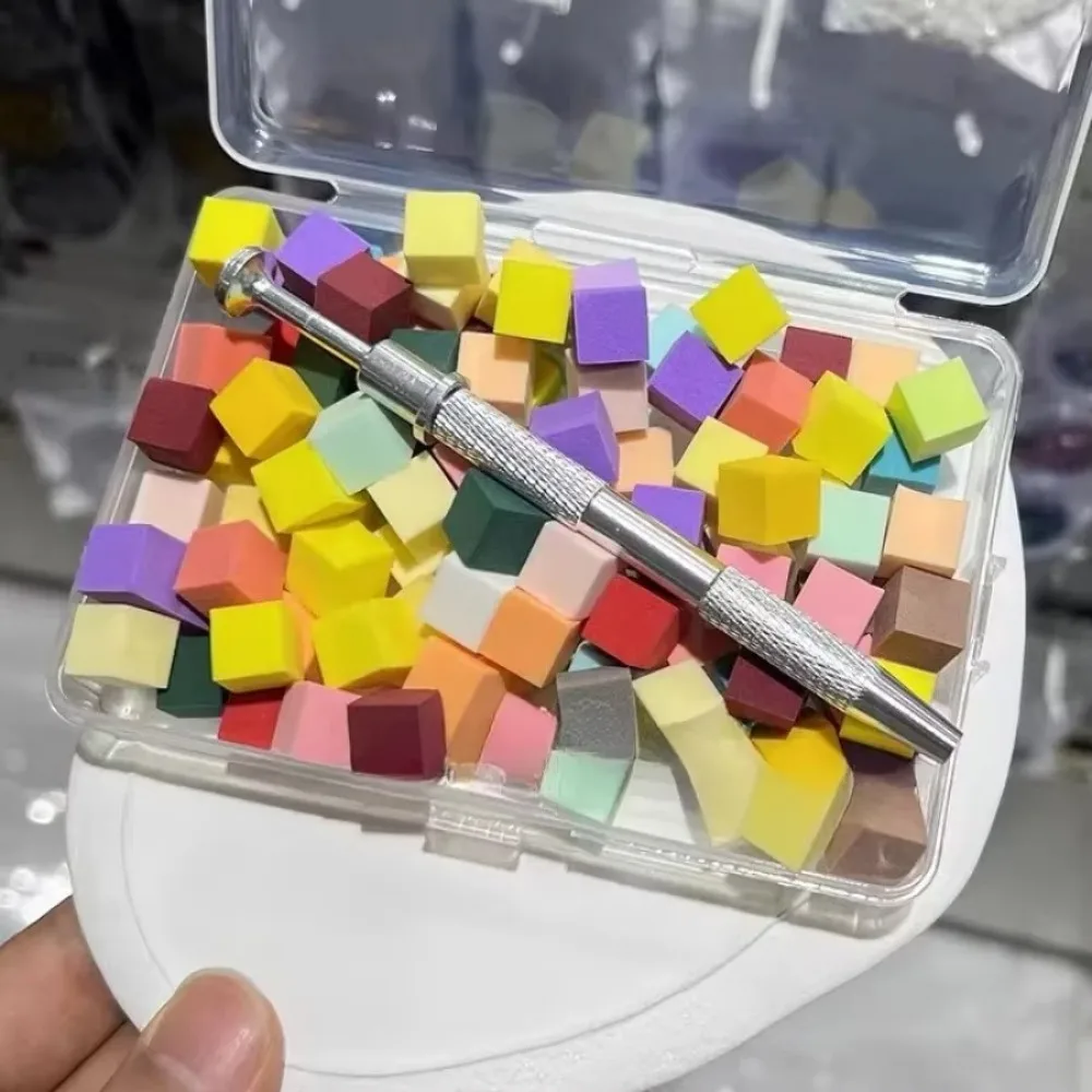 100pcs Durable Multi-Purpose Gradient Sponge Brush Nail Care Soft Sponges Nail Art Brush Nail Art Sponge