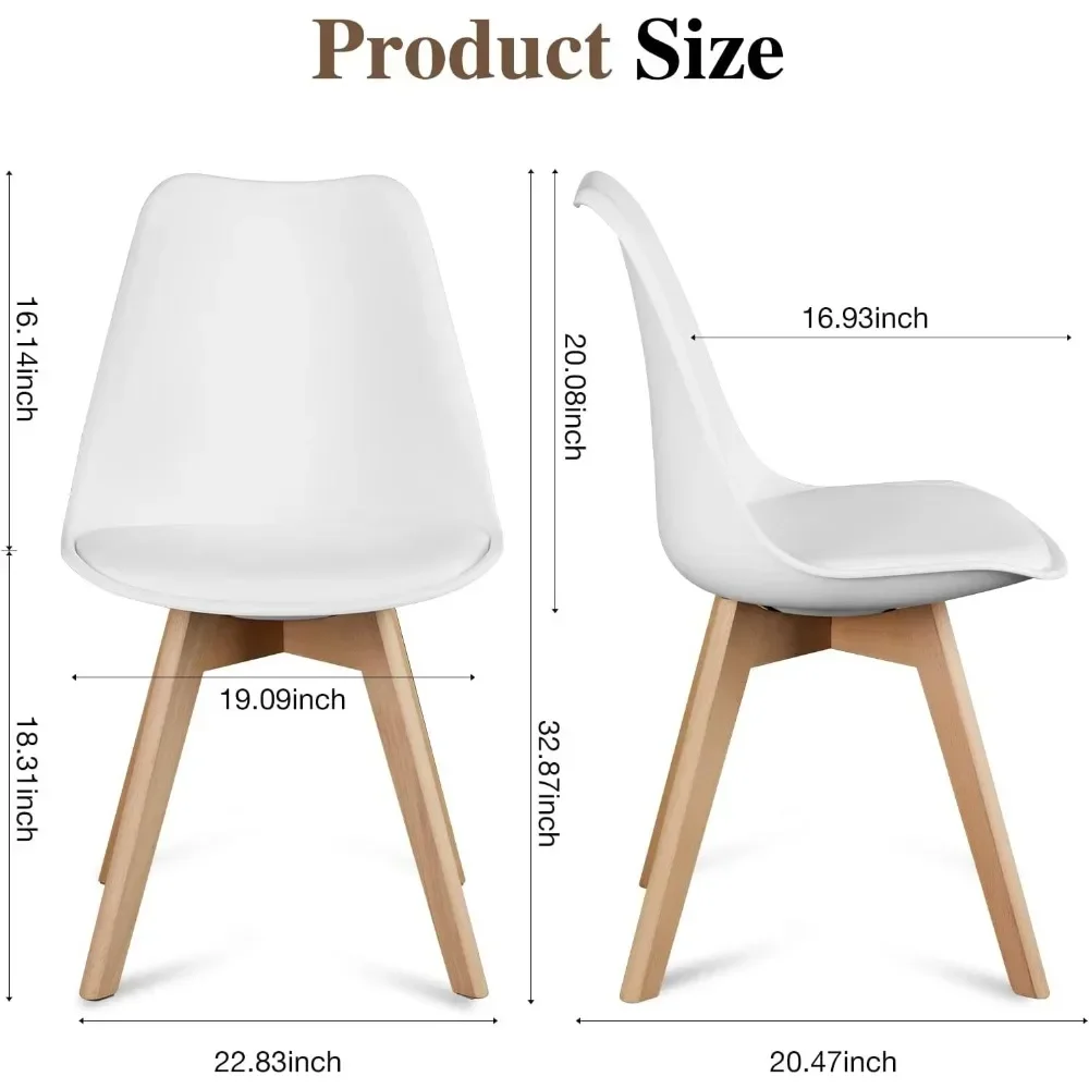 Dining Chairs Set of 4 dining chair Mid-Century Modern Dinning Chairs, Living Room Bedroom Outdoor Lounge Chair PU Leather Cushion