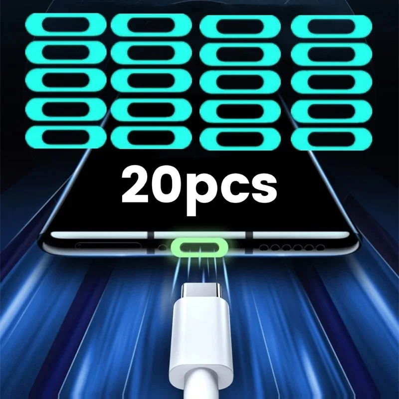 Port Protection Sticker Luminous Protective Film Sticker for All Phones Universal Charging Port ...