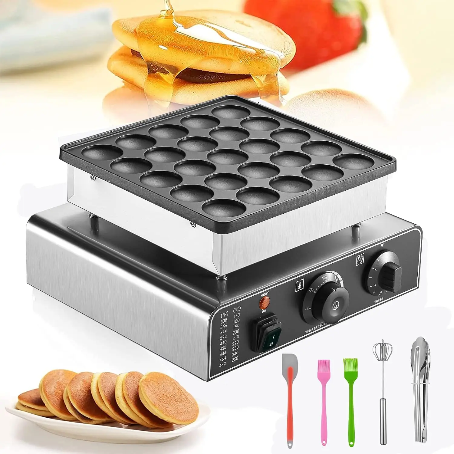 

Mini Pancakes Maker Commercial Nonstick Pancake Maker Machine Muffin Poffertjes Pan Machine for Home Kitchen Restaurant Snack