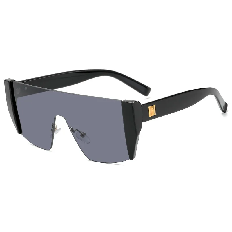 Flat Top Classic Square Sunglasses Woman Brand Designer Shield Punk Mirror One Piece Eyewear Coating Shades UV400_voghion.com