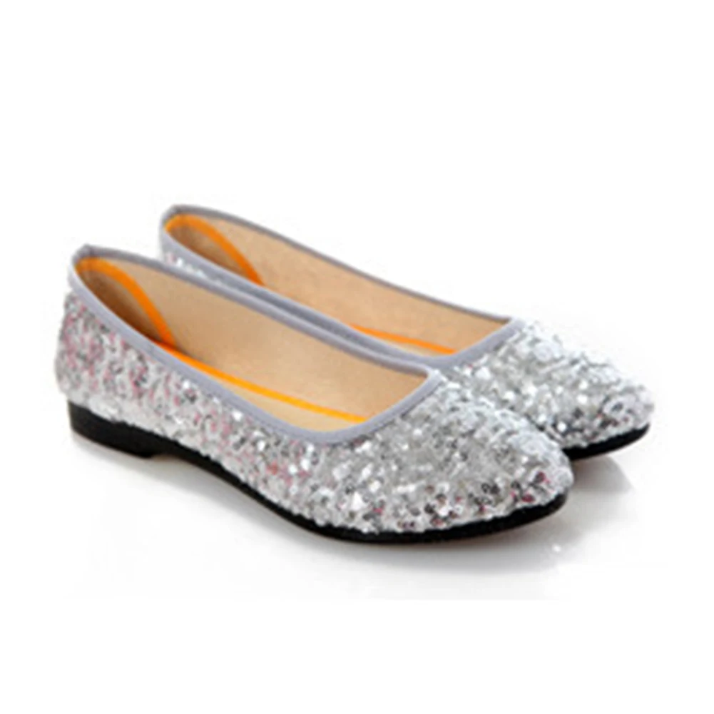 Spring Summer new Women Flats Comfortable Slip on Flat Shoes Sequined Woman Boat Shoes Black Loafers Ladies Ballet Flats 