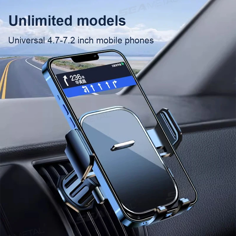 Black ABS Car Air Vent Phone Holder for Hands Free Navigation