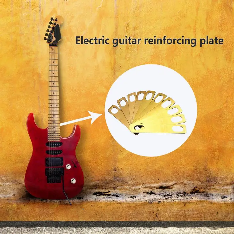 8pcs/10pcs Guitar Neck Shims Electric Guitar Reinforcement Plates 0.2mm 0.5mm 1mm Thickness Brass Shims For Guitar And Bass Bolt