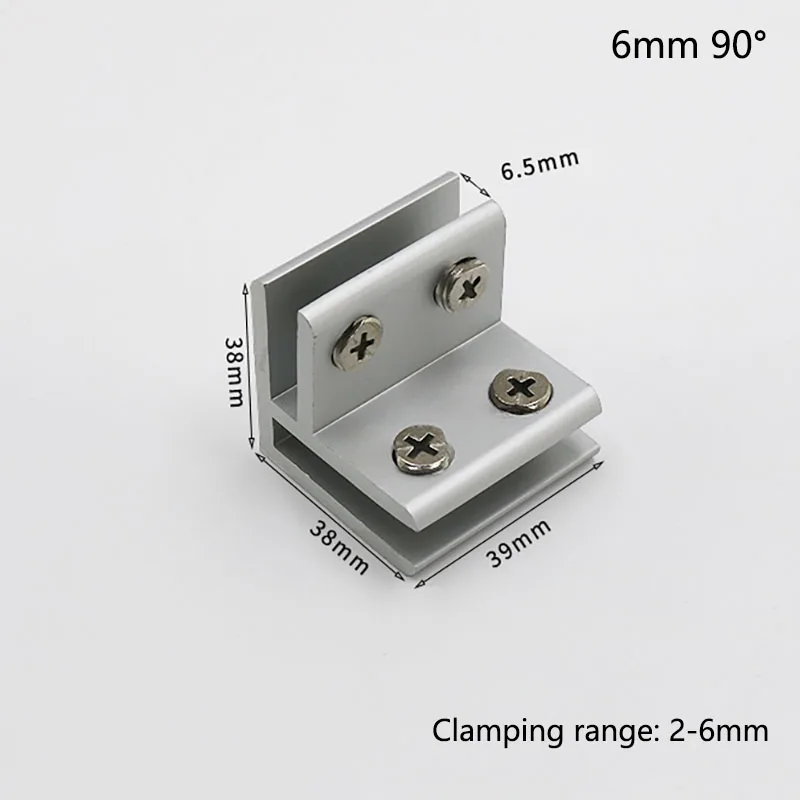 Glass Shelf Clamp Holder Glass Fasteners Stainless Steel Clips Shelf Support Brackets Aluminum Glass Clamps 90 Degrees Shelves Support Bracket Clips DIY Hardware for 2 to 20mm Thickness Board Glass Acrylic