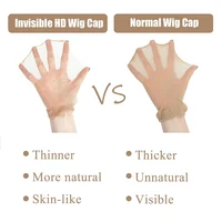 Wholesale HD Wig Caps High Quality Transparent HD Hair Nets Weave Nylon Stretchy Lace Front Wig Cap for Women Men Light Brown 2