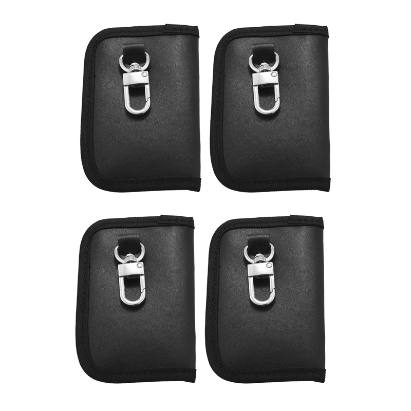 Car Key Signal Blocker Pouch Case [ 4 Pack ] Mini Faraday Bag For Car Keys Keyless Entry Fob Guard Signal Blocking