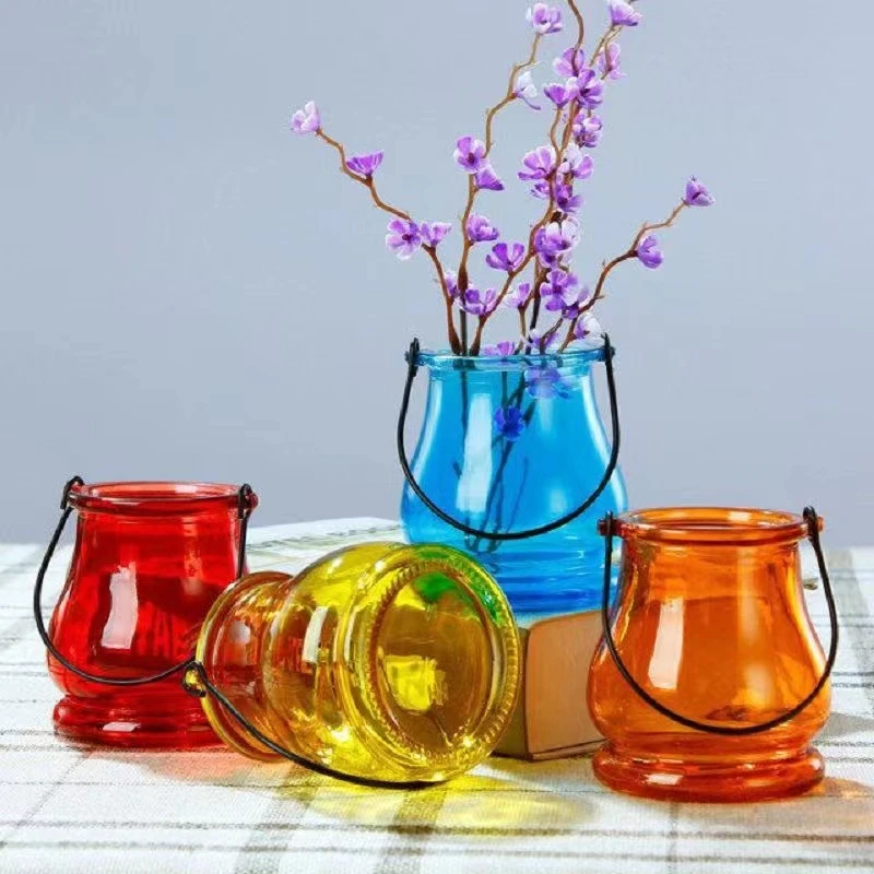Colorful Candle Holder Home Decoration Glass Candle Cup Wedding