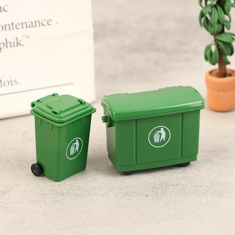 1Set 1:12 Dollhouse Miniature Trash Can Toy Mini Sanitation Trash thumbnail 3