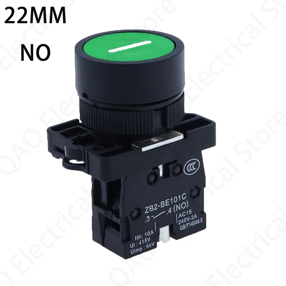 1Pcs XB2 22mm 1 NO N/O Sign Momentary Push Button Switch 600V 10A 22mm 1no 1nc switches momentary button momentary pushbutton switch button switch red and green button