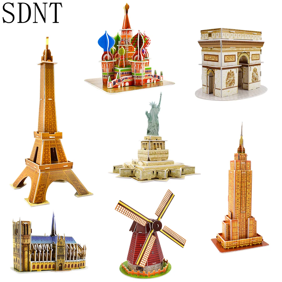 Carboard Building Model 3D Toys Puzzles for Kids DIY World Famous Tower Bridge White House Jigsaw Puzzle Educational Toys Gifts carboard building model 3d toys puzzles for kids diy world famous tower bridge white house jigsaw puzzle educational toys gifts