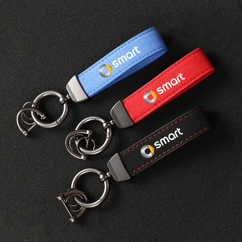 

Car Suede Keychain Sport Car Key Ring Custom Gift With Logo For smart fortwo forfour 453 451 450 smar Car Accessorie