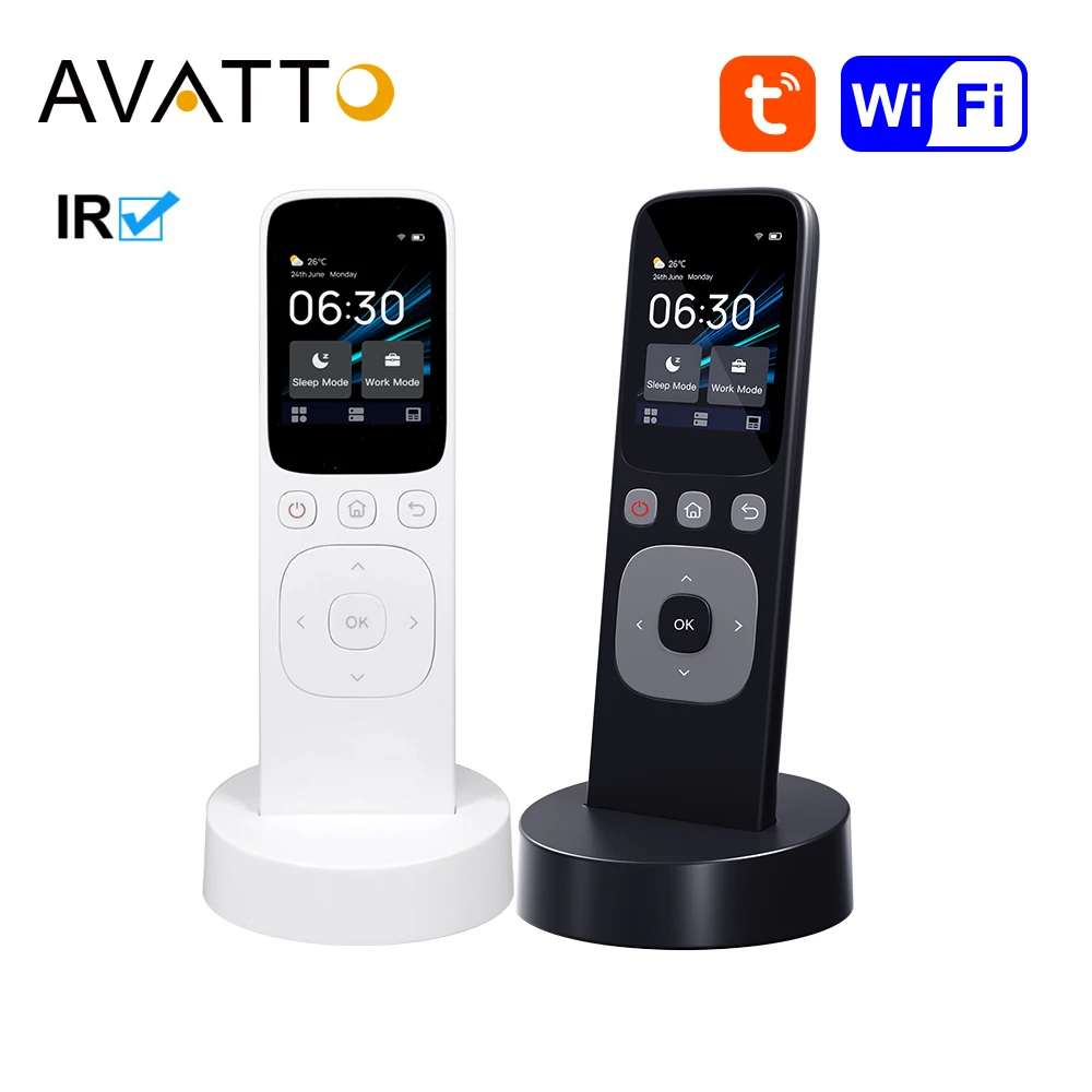 AVATTO 와이파이 스마트 IR 중앙 컨트롤패널, 투야 무선 터치 스크린, 버튼 포함, 가전제품용 핸드헬드 리모컨