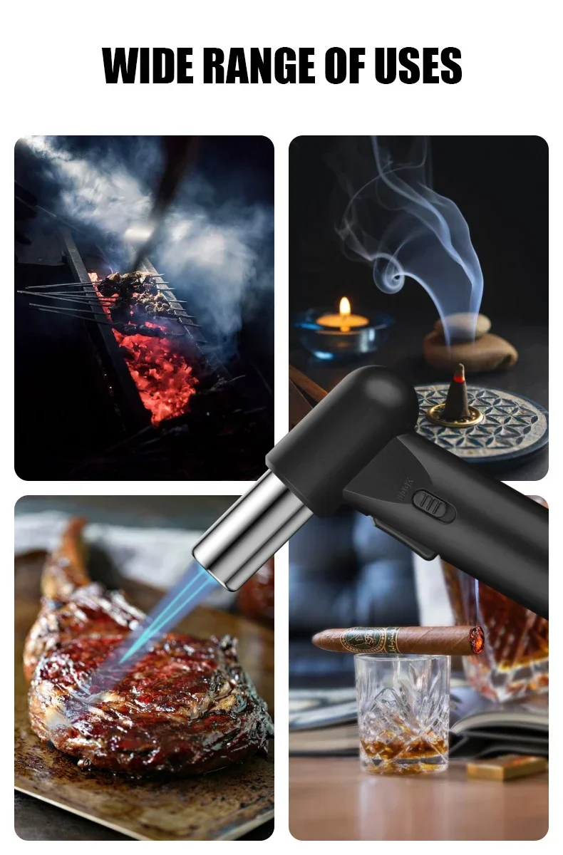 Description Picture 3 of item2024 Sell Hot Large Flame Gun Lighter,Windproof Blue Flame,Adjustable Flame Size,Safe Locking Fire, Outdoor Barbecue Gadgets