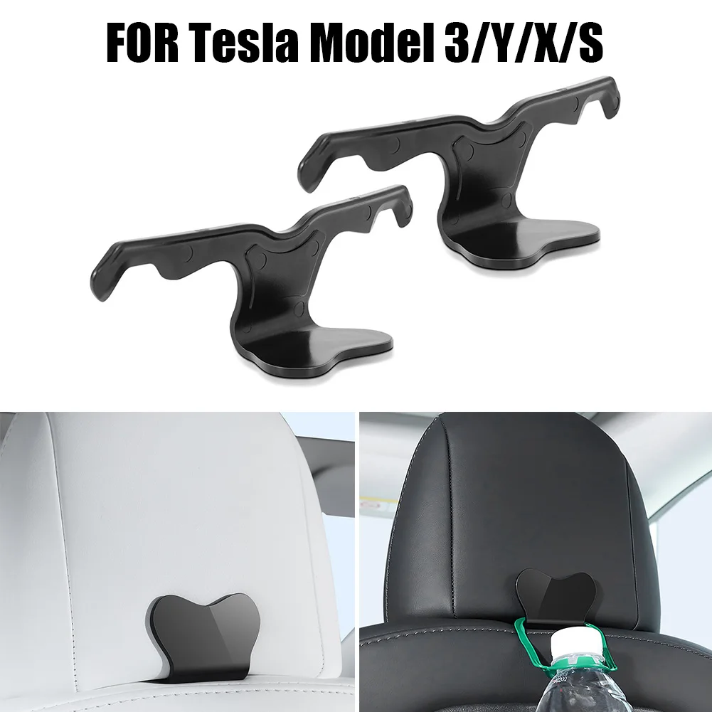Headrest Organizer Hanger Holder Car Back Seat Hooks Hanger Car Seat Back Hook Interior Auto Accessories for Tesla Model 3 Y X S