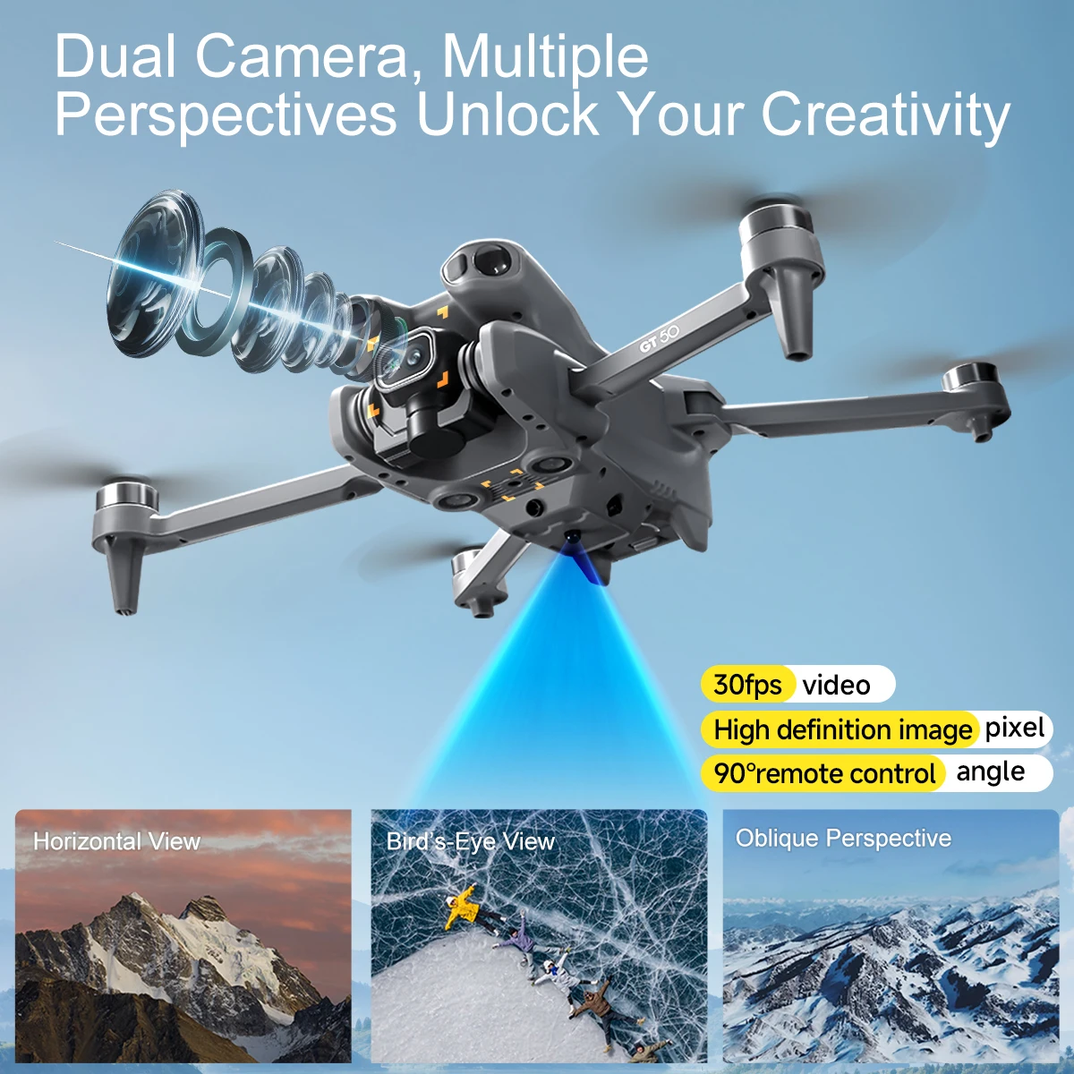 รูปสินค้า โดรนบันทึกภาพ 8K น้ำหนักเบา พับเก็บได้ ระบบ GPS