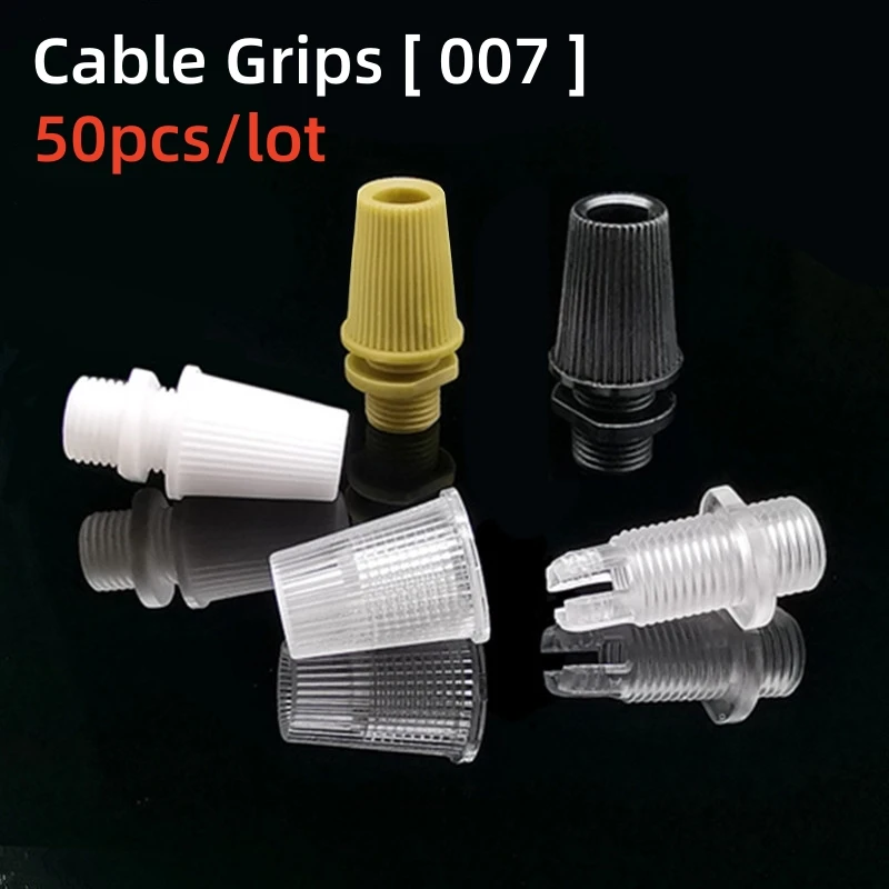 50pcs/pack Pendant lamp wire lock cable plastic cable grips white black transparent brown 007 lamp accessories