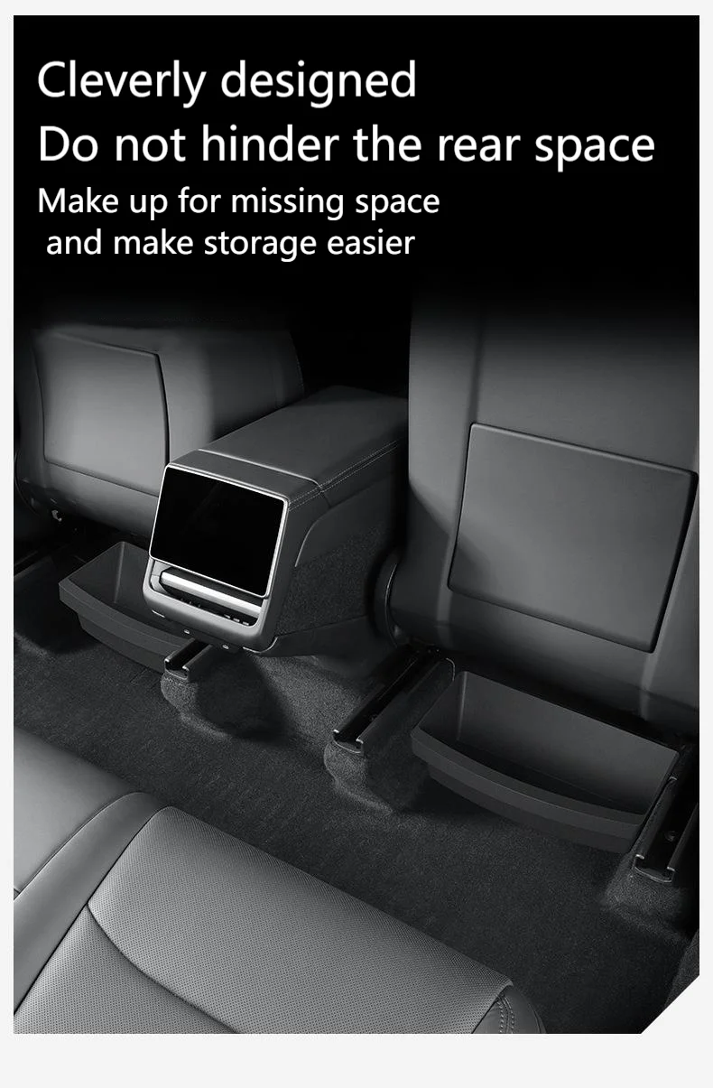 For Tesla New Model Y 2021-2025 Juniper Front Seats Under Seat Drawer TPE Stora