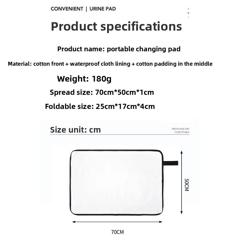 Newborn Changing Pads Baby Portable Nappy Pads Multi-purpose Handheld Nappy Bag Baby Outing Foldable Changing Pad Diapering